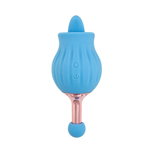 Clit-Tastic Rose Bud Dual Massager Blue - Image 2