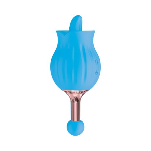 Clit-Tastic Rose Bud Dual Massager Blue - Image 3
