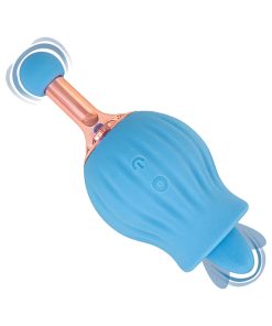 Clit-Tastic Rose Bud Dual Massager Blue