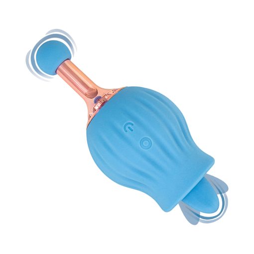 Clit-Tastic Rose Bud Dual Massager Blue - Image 4