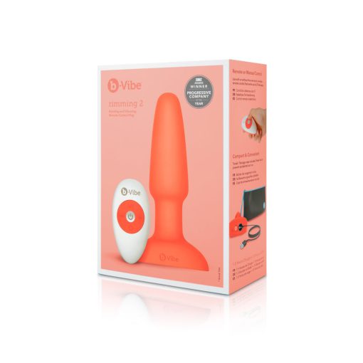 B-Vibe Rimming 2 Rotating And Vibrating Remote Control Plug Orange