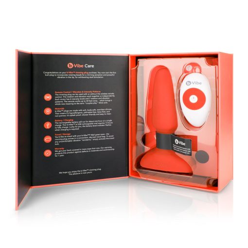 B-Vibe Rimming 2 Rotating And Vibrating Remote Control Plug Orange - Image 12