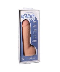 The Realistic Cock Hung 12 In. Ultraskyn Vac-U-Lock Dildo Vanilla