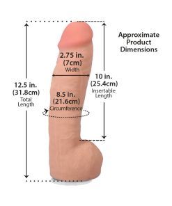 The Realistic Cock Hung 12 In. Ultraskyn Vac-U-Lock Dildo Vanilla