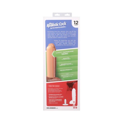 The Realistic Cock Hung 12 In. Ultraskyn Vac-U-Lock Dildo Vanilla - Image 10