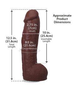 The Realistic Cock Hung 12 In. Ultraskyn Vac-U-Lock Dildo Chocolate