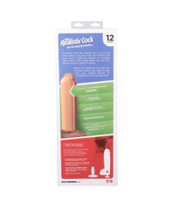 The Realistic Cock Hung 12 In. Ultraskyn Vac-U-Lock Dildo Chocolate