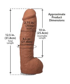 The Realistic Cock Hung 12 In. Ultraskyn Vac-U-Lock Dildo Caramel