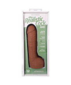 The Realistic Cock Hung 12 In. Ultraskyn Vac-U-Lock Dildo Caramel