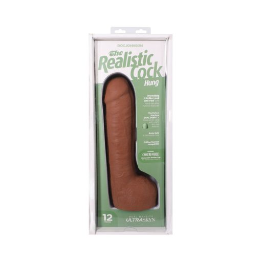 The Realistic Cock Hung 12 In. Ultraskyn Vac-U-Lock Dildo Caramel - Image 9