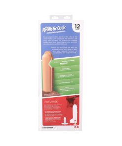 The Realistic Cock Hung 12 In. Ultraskyn Vac-U-Lock Dildo Caramel