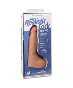 The Realistic Cock Squirting 9.5 In. Ultraskyn Vac-U-Lock Dildo Vanilla