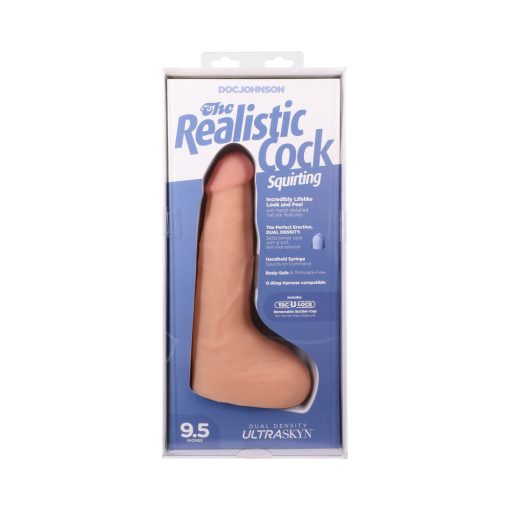 The Realistic Cock Squirting 9.5 In. Ultraskyn Vac-U-Lock Dildo Vanilla - Image 11