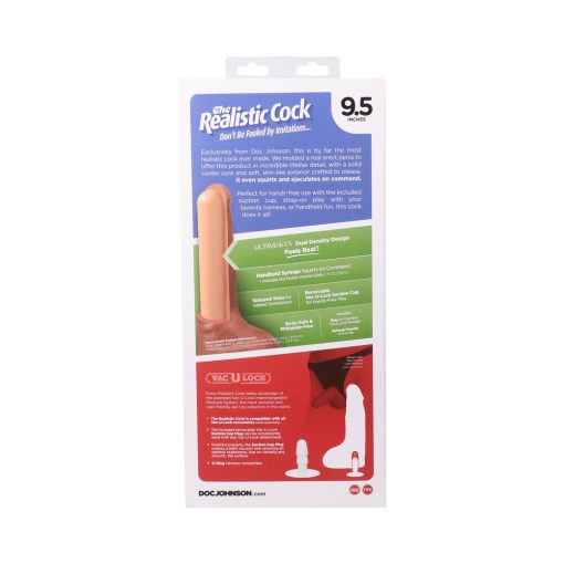 The Realistic Cock Squirting 9.5 In. Ultraskyn Vac-U-Lock Dildo Vanilla - Image 12