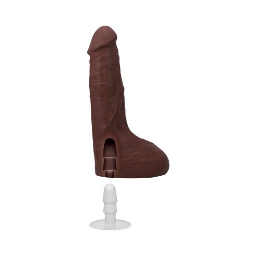 The Realistic Cock Squirting 9.5 In. Ultraskyn Vac-U-Lock Dildo Chocolate - Image 6