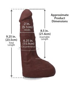 The Realistic Cock Squirting 9.5 In. Ultraskyn Vac-U-Lock Dildo Chocolate