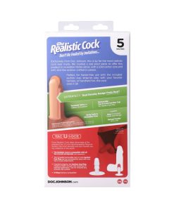 The Realistic Cock 5 In. Ultraskyn Vac-U-Lock Dildo With Balls Vanilla
