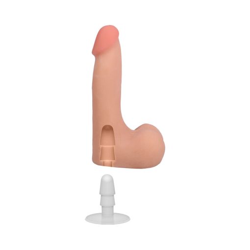 The Realistic Cock 7 In. Ultraskyn Vac-U-Lock Dildo With Balls Vanilla - Image 6