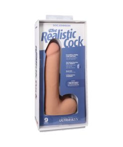 The Realistic Cock 9 In. Ultraskyn Vac-U-Lock Dildo With Balls Vanilla