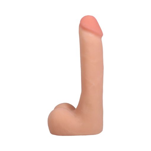 The Realistic Cock 9 In. Ultraskyn Vac-U-Lock Dildo With Balls Vanilla - Image 4