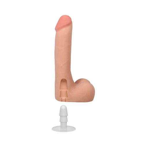The Realistic Cock 9 In. Ultraskyn Vac-U-Lock Dildo With Balls Vanilla - Image 5
