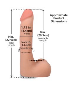 The Realistic Cock 9 In. Ultraskyn Vac-U-Lock Dildo With Balls Vanilla