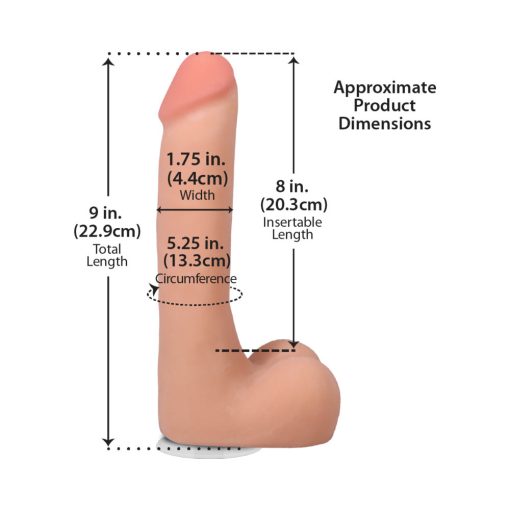 The Realistic Cock 9 In. Ultraskyn Vac-U-Lock Dildo With Balls Vanilla - Image 7