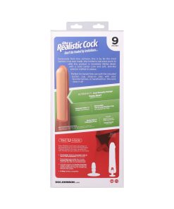 The Realistic Cock 9 In. Ultraskyn Vac-U-Lock Dildo With Balls Vanilla