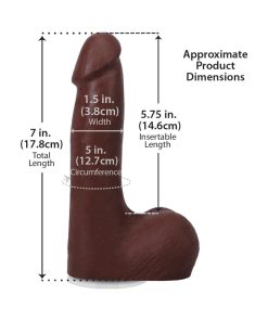 The Realistic Cock 7 In. Ultraskyn Vac-U-Lock Dildo With Balls Chocolate