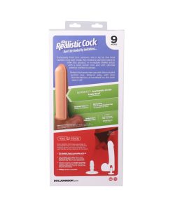 The Realistic Cock 9 In. Ultraskyn Vac-U-Lock Dildo With Balls Chocolate