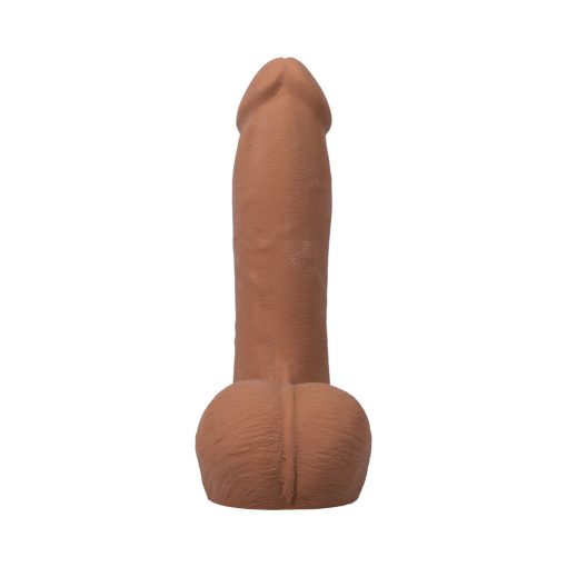The Realistic Cock 7 In. Ultraskyn Vac-U-Lock Dildo With Balls Caramel - Image 3