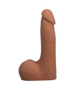 The Realistic Cock 7 In. Ultraskyn Vac-U-Lock Dildo With Balls Caramel