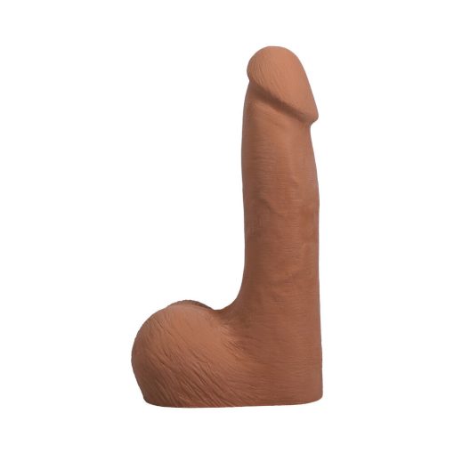 The Realistic Cock 7 In. Ultraskyn Vac-U-Lock Dildo With Balls Caramel - Image 4
