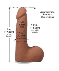 The Realistic Cock 7 In. Ultraskyn Vac-U-Lock Dildo With Balls Caramel