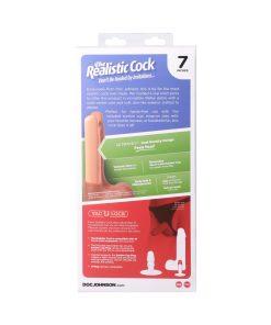 The Realistic Cock 7 In. Ultraskyn Vac-U-Lock Dildo With Balls Caramel