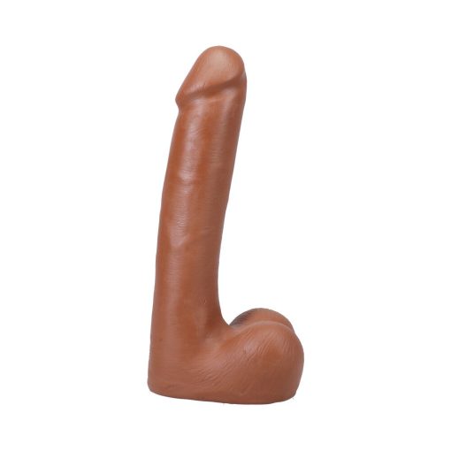The Realistic Cock 9 In. Ultraskyn Vac-U-Lock Dildo With Balls Caramel - Image 2