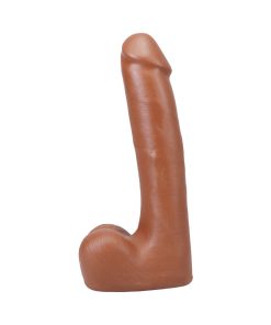The Realistic Cock 9 In. Ultraskyn Vac-U-Lock Dildo With Balls Caramel