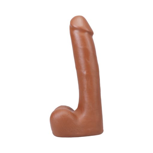 The Realistic Cock 9 In. Ultraskyn Vac-U-Lock Dildo With Balls Caramel - Image 4
