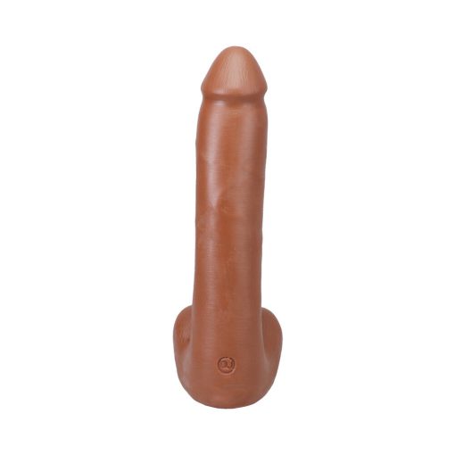 The Realistic Cock 9 In. Ultraskyn Vac-U-Lock Dildo With Balls Caramel - Image 5