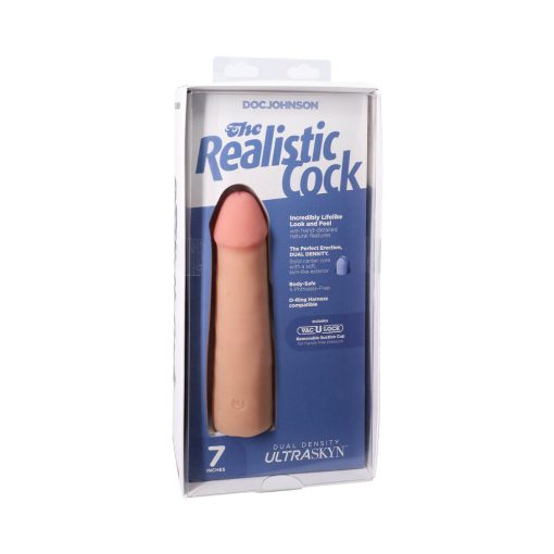 The Realistic Cock 7 In. Ultraskyn Vac-U-Lock Dildo Vanilla