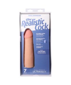 The Realistic Cock 7 In. Ultraskyn Vac-U-Lock Dildo Vanilla