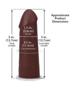 The Realistic Cock 5 In. Ultraskyn Vac-U-Lock Dildo Chocolate