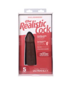 The Realistic Cock 5 In. Ultraskyn Vac-U-Lock Dildo Chocolate