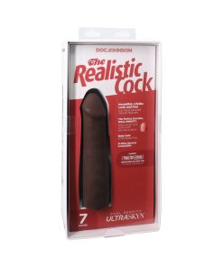The Realistic Cock 7 In. Ultraskyn Vac-U-Lock Dildo Chocolate