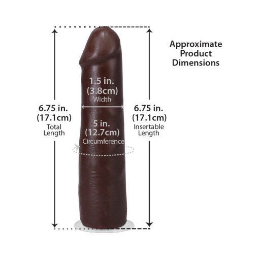 The Realistic Cock 7 In. Ultraskyn Vac-U-Lock Dildo Chocolate - Image 7