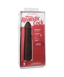 The Realistic Cock 9 In. Ultraskyn Vac-U-Lock Dildo Chocolate