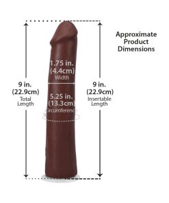 The Realistic Cock 9 In. Ultraskyn Vac-U-Lock Dildo Chocolate