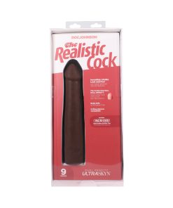 The Realistic Cock 9 In. Ultraskyn Vac-U-Lock Dildo Chocolate