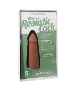 The Realistic Cock 5 In. Ultraskyn Vac-U-Lock Dildo Caramel