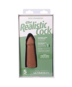The Realistic Cock 5 In. Ultraskyn Vac-U-Lock Dildo Caramel